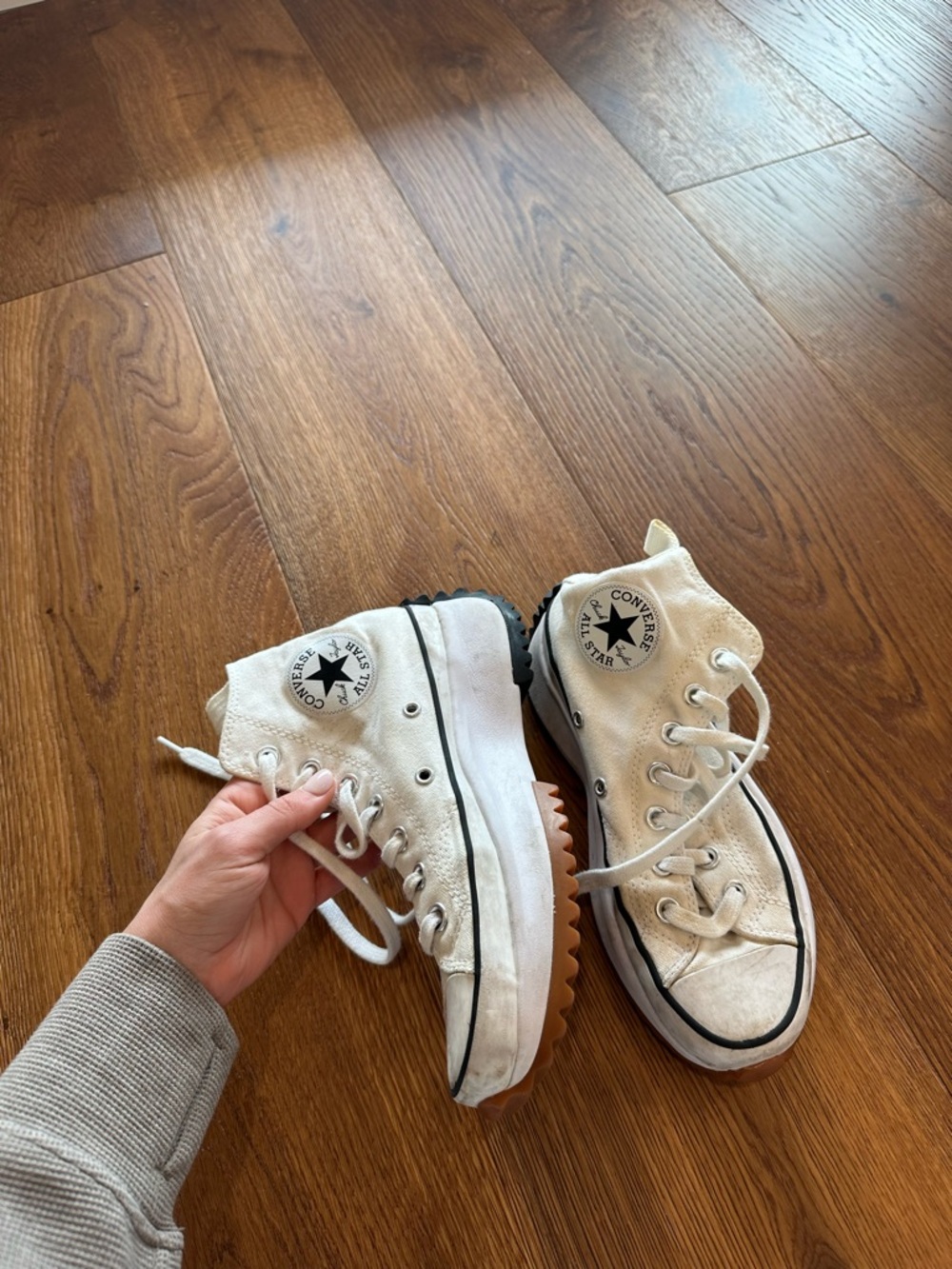 Converse White High-Top Platform Lug Sole Sneakers